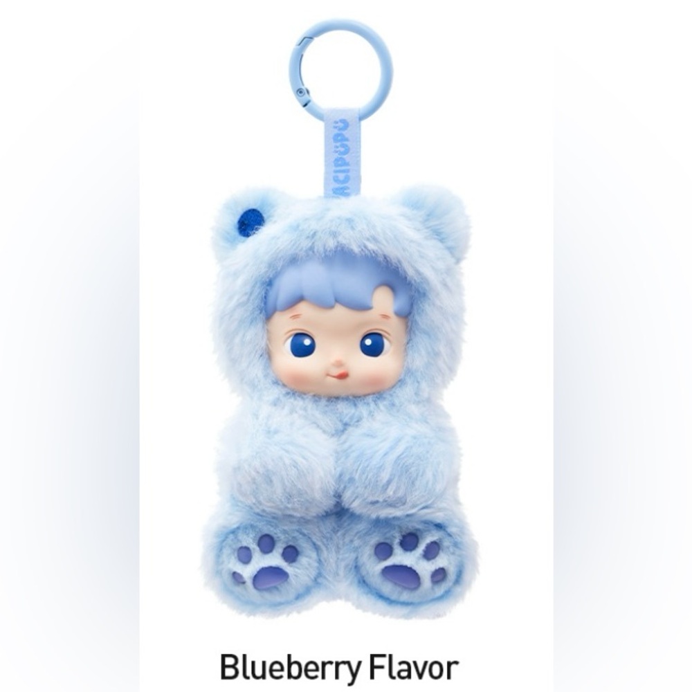 Pop Mart Hacipupu Gummy Bear Series Vinyl Plush Pendant Blind Box Blueberry Blue